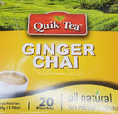 Quik Tea All Natural Ginger Instant Chai 20 Pouches